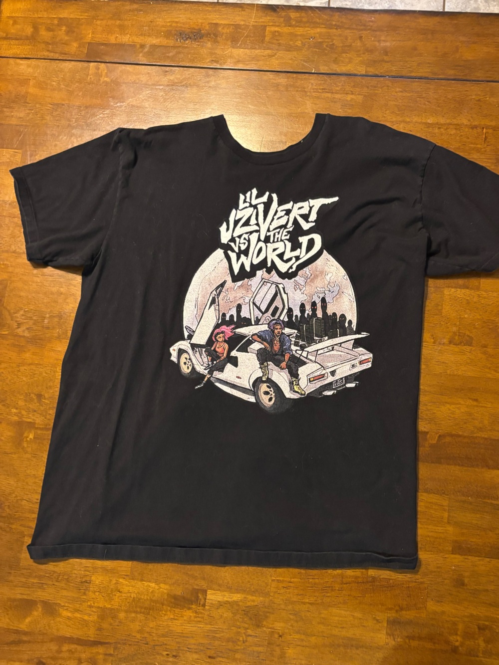 Black Kids Short-Sleeve Tee with ' vs The World' Graphic